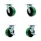 Service Caster 6 Inch Green Poly on Cast Iron Swivel Caster Set with Ball Bearings 2 Brakes SCC SCC-30CS620-PUB-GB-2-TLB-2 - alternate 1